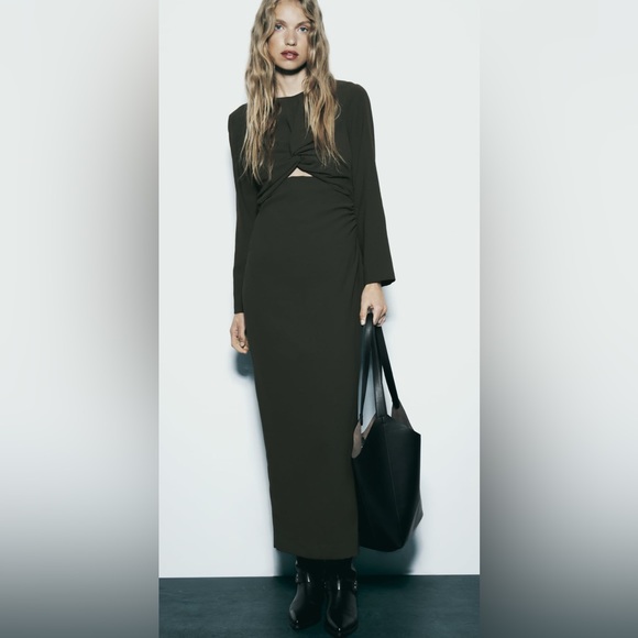Zara Hollowed-Out A-Line Dress